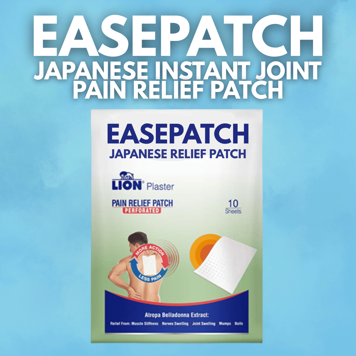 EasePatch- Japanese Instant Joint Pain Relief Patch (Pack of 10 Patches)