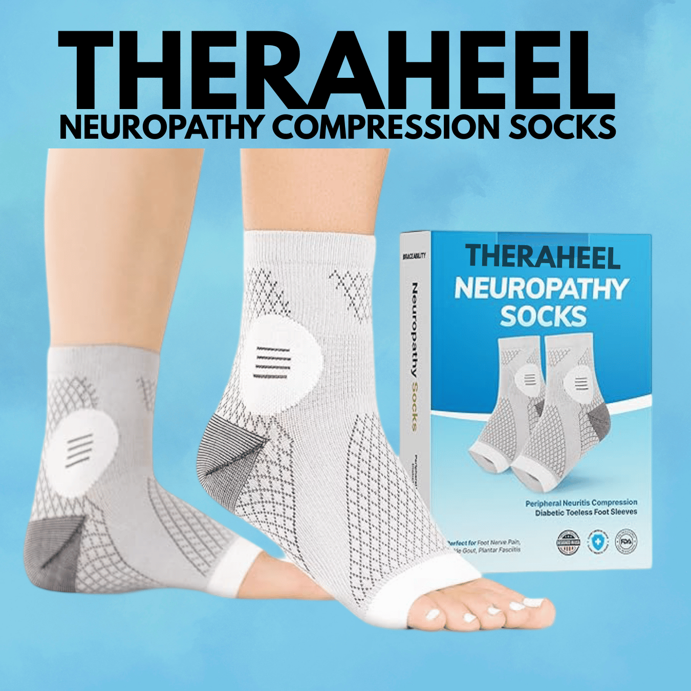 TheraHeel™  - Neuropathy Compression Socks for Foot Pain and Swelling Relief. (Buy 1 Get 1 Free)