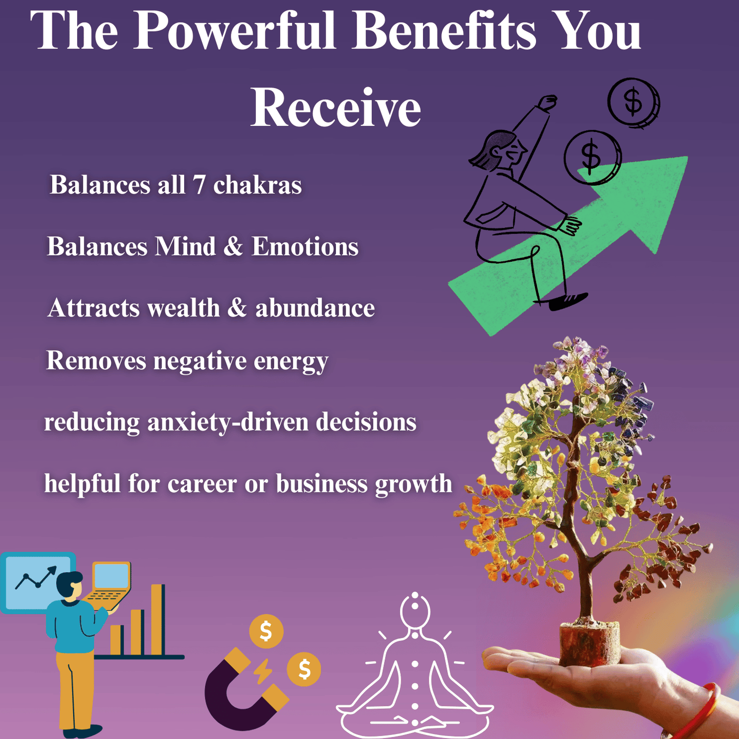 Seven Chakra Crystal Tree (Improve Health, Wealth and Relationships)