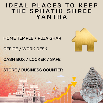 Sphatik Crystal Shree Yantra (Mahalakshmi Yantra for Wealth, Health and Prosperity)