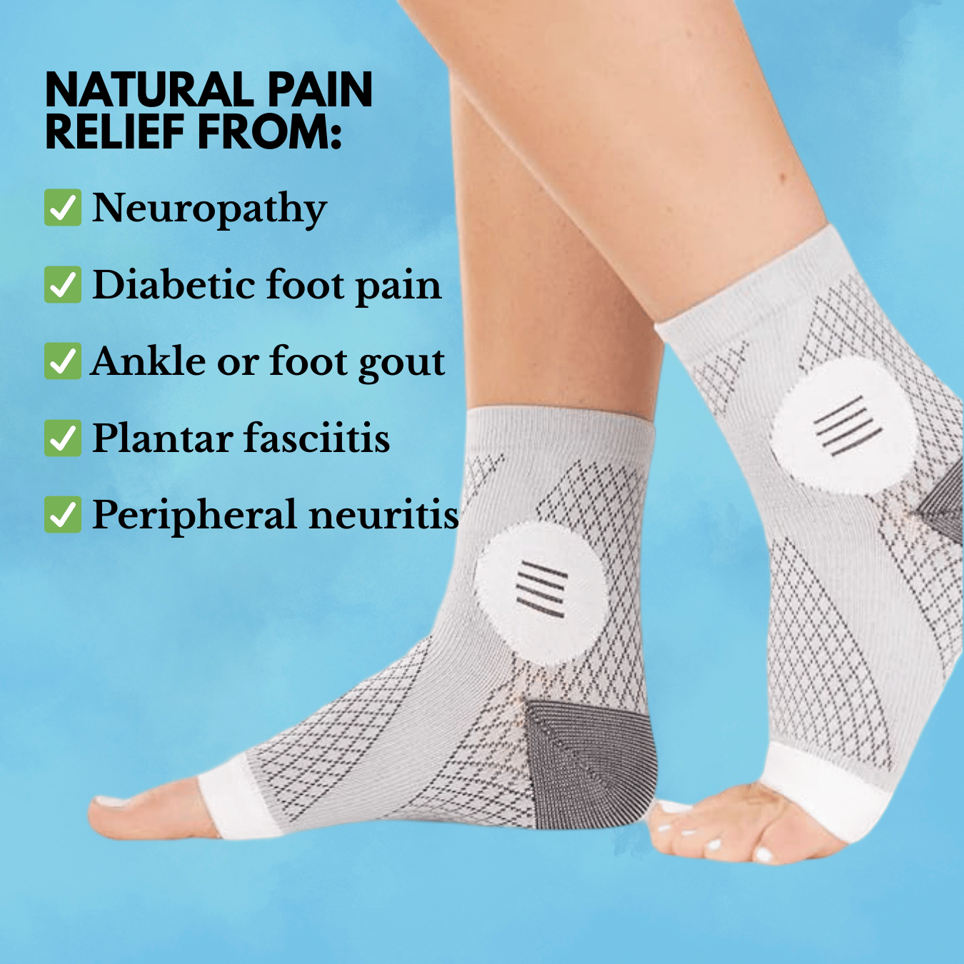 TheraHeel™  - Neuropathy Compression Socks for Foot Pain and Swelling Relief. (Buy 1 Get 1 Free)