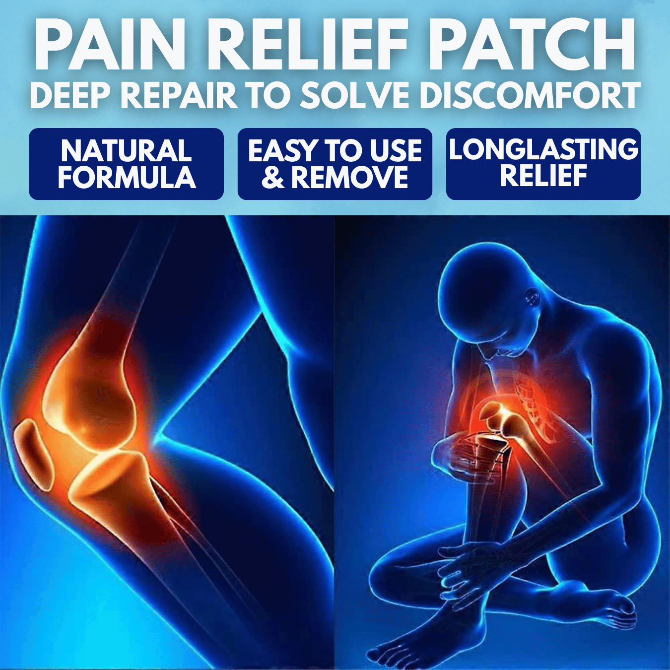 EasePatch- Japanese Instant Joint Pain Relief Patch (Pack of 10 Patches)